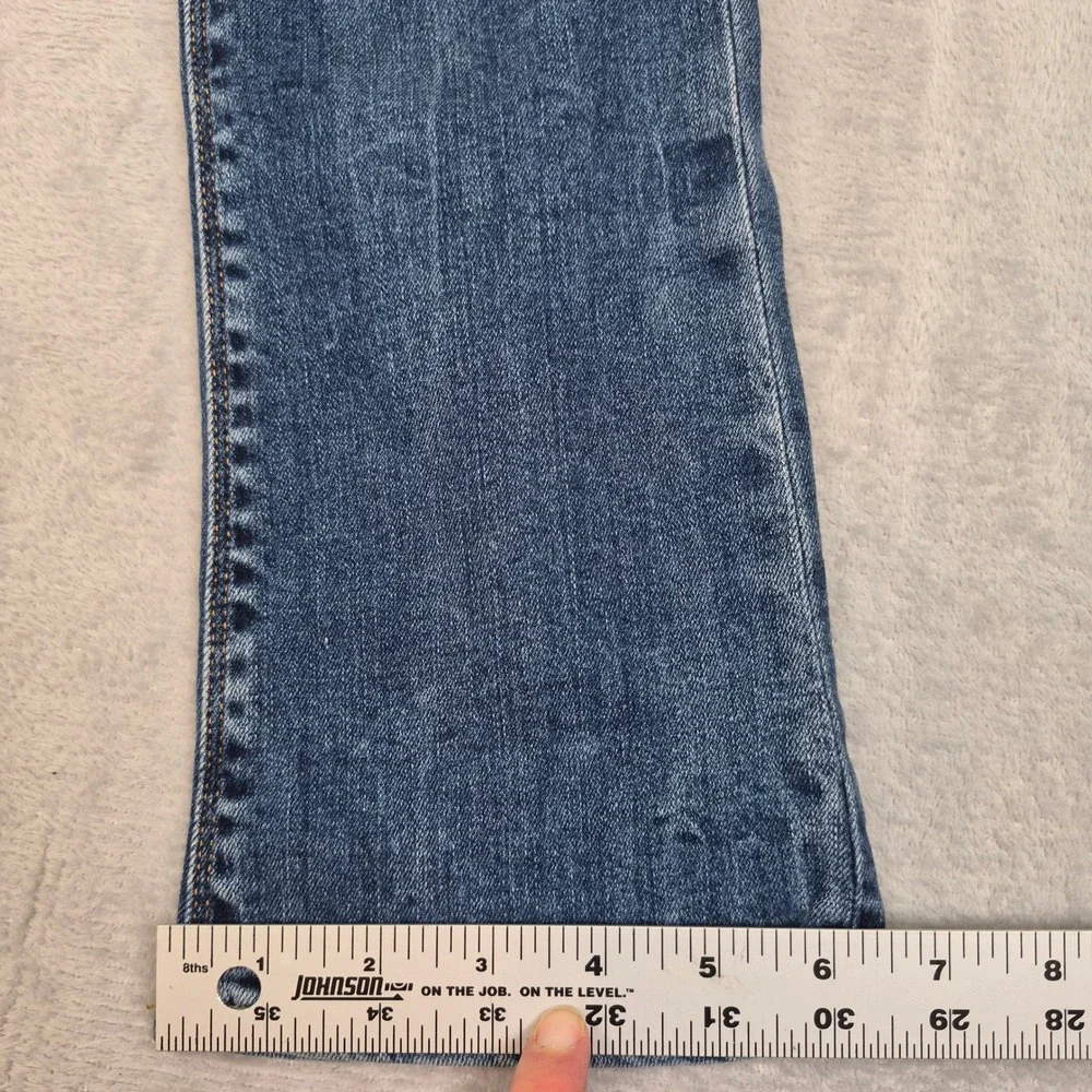 Hudson 28 Harper High Rise Crop Bootcut Jeans Medium Wash Distressed Denim